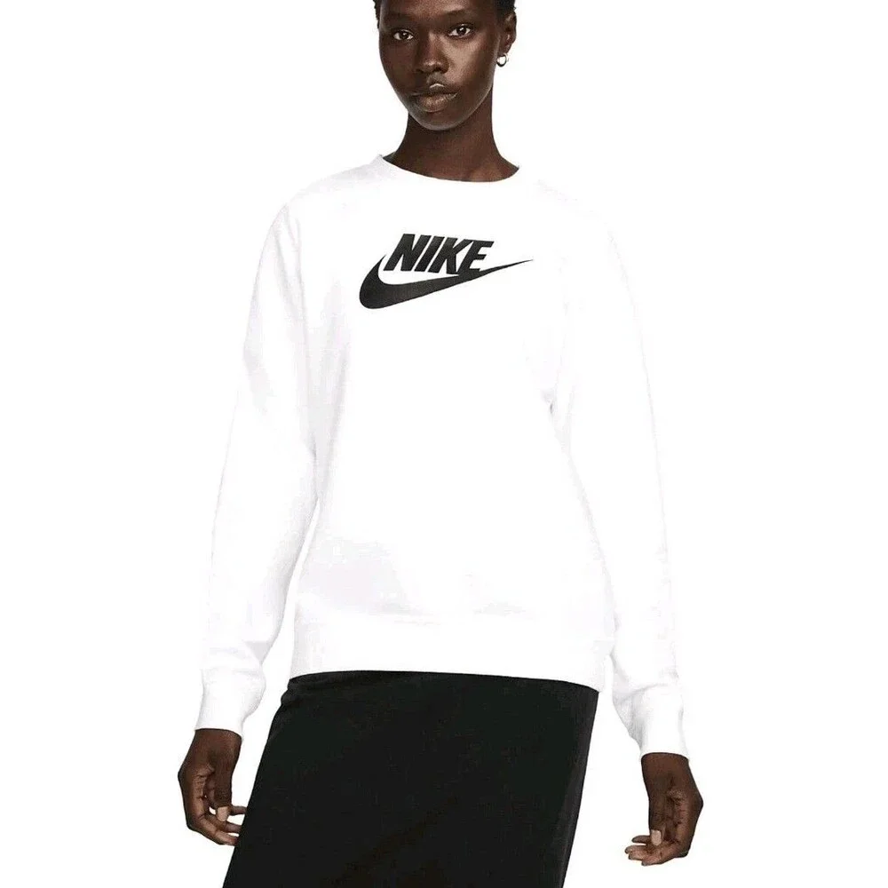 Nike Women's Sportswear Fleece Logo Sweatshirt in White/ Size XS/ DQ5832-100/New